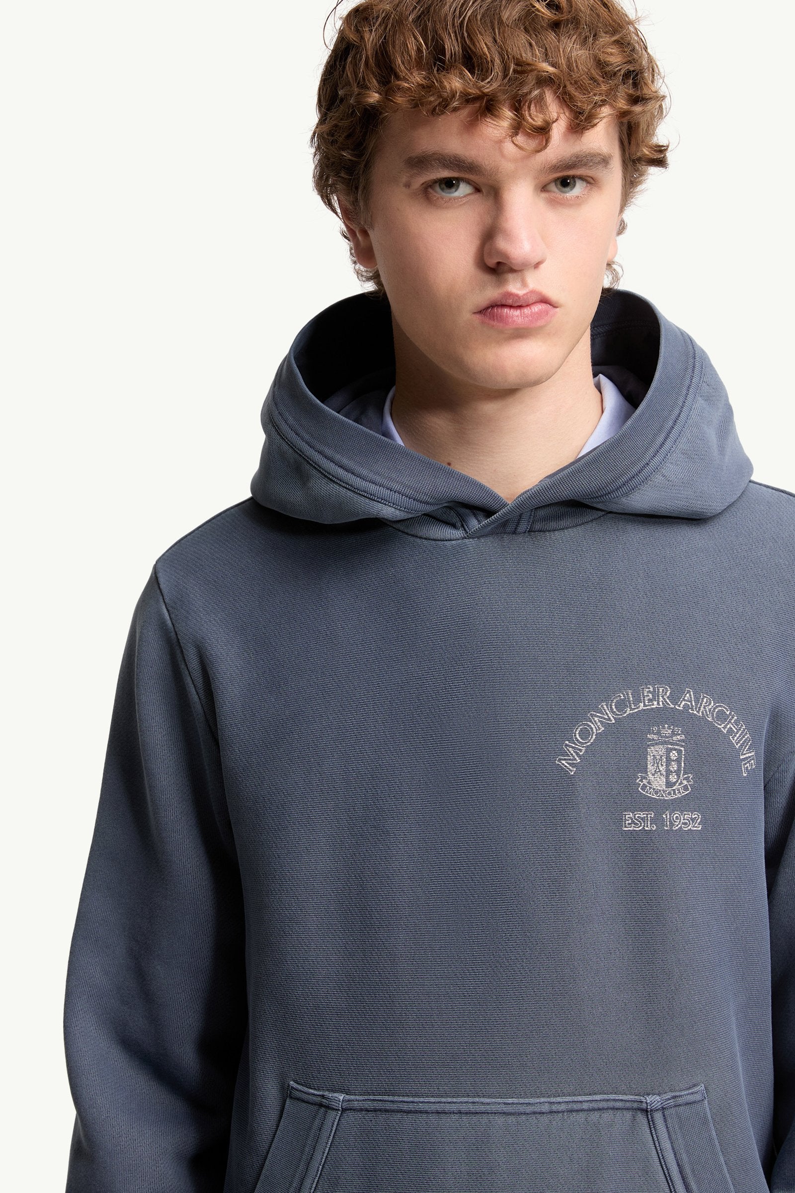 Moncler Rowing Logo Cotton Hoodie Cobalt Blue Cobalt Blue