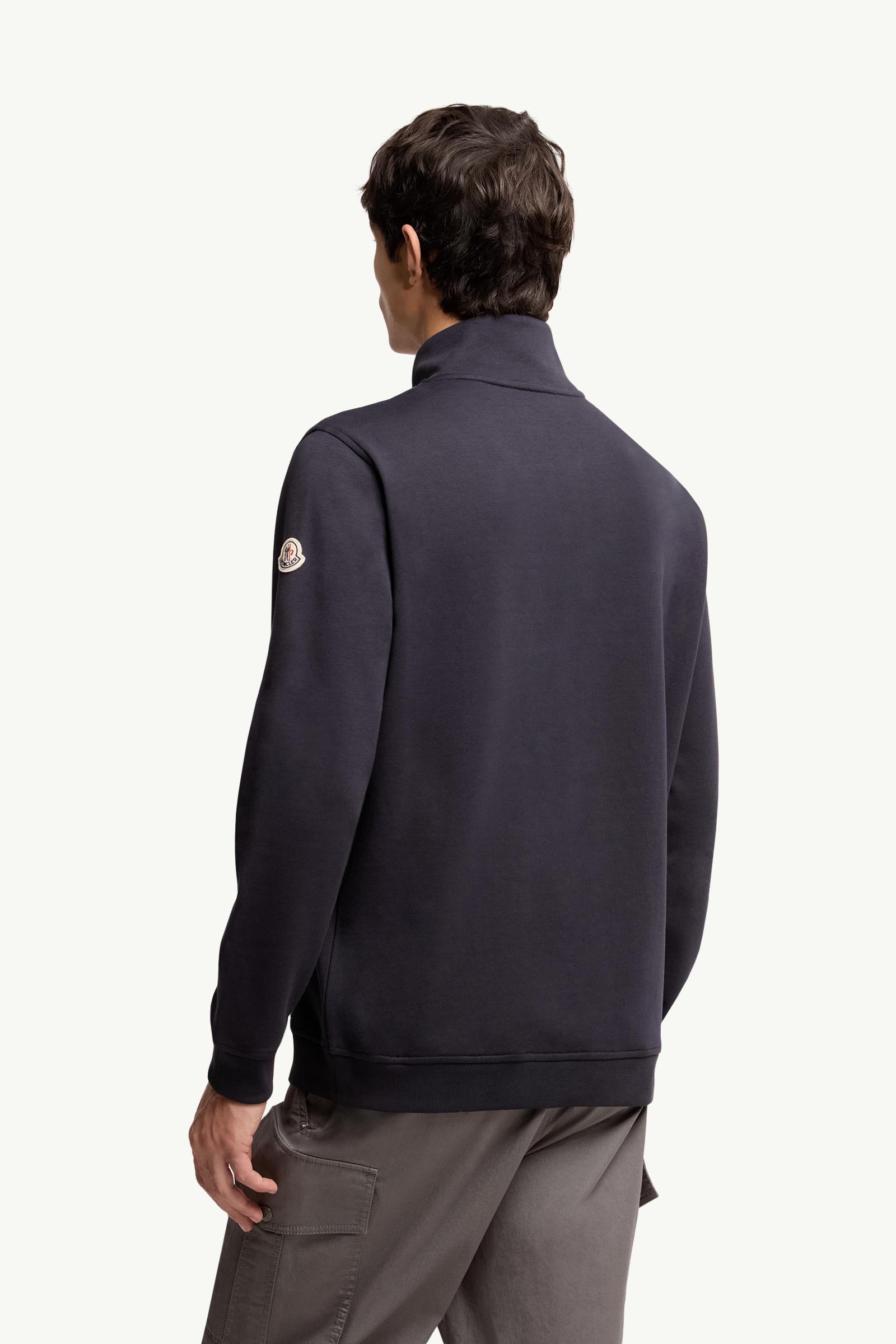 Moncler Embroidered Logo Turtleneck Sweatshirt Navy Blue Navy Blue