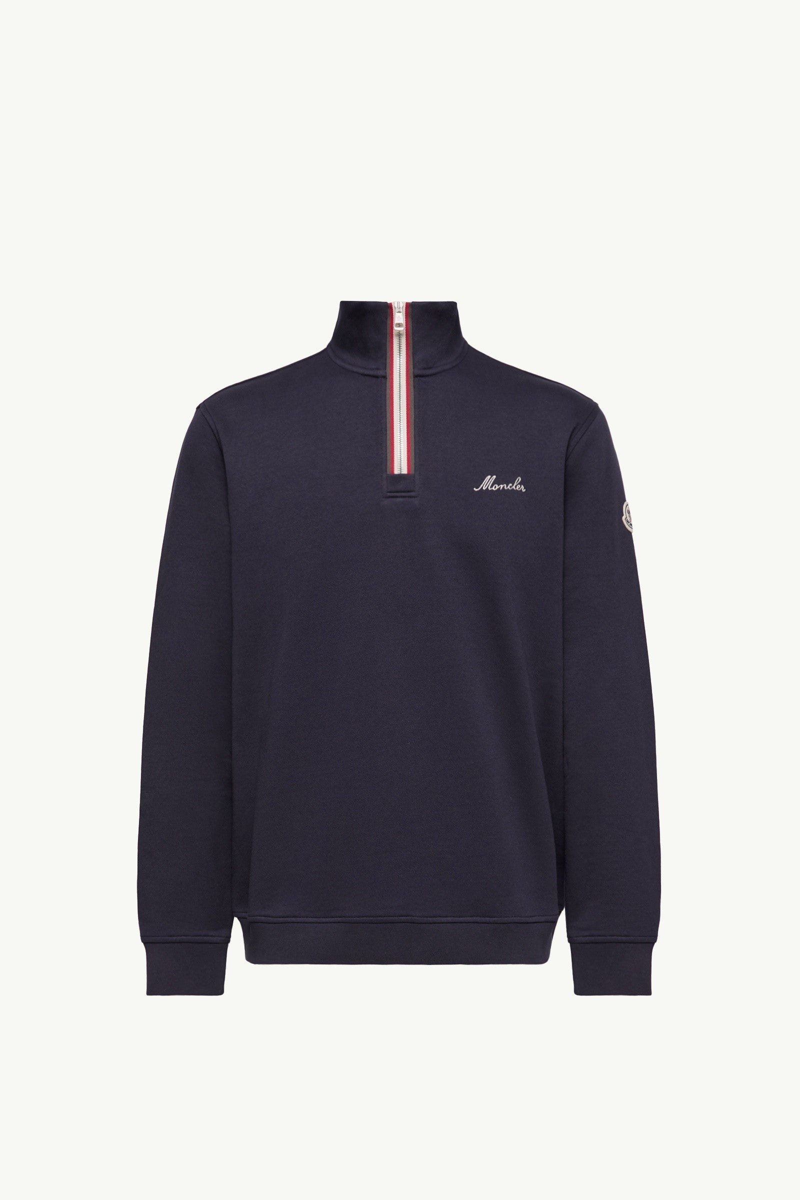 Moncler Embroidered Logo Turtleneck Sweatshirt Navy Blue Navy Blue