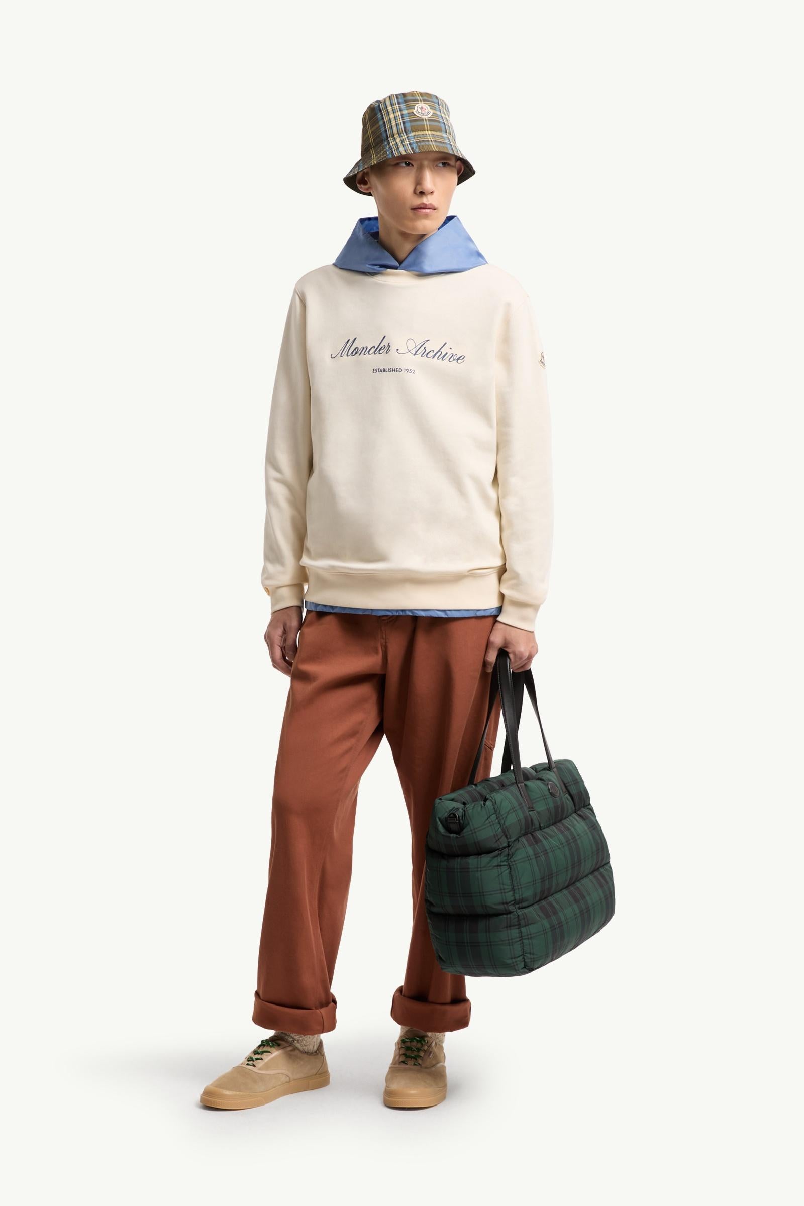 Moncler Cotton Blend Logo Sweatshirt White Ivory White Ivory