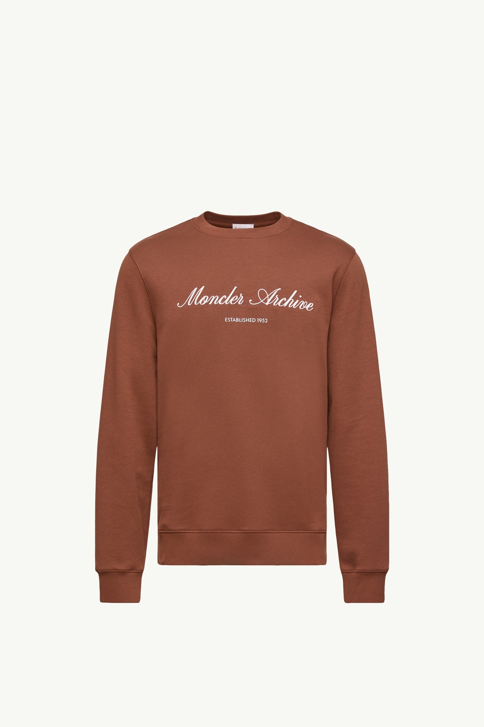 Moncler Cotton Blend Logo Sweatshirt Red Brown Red Brown