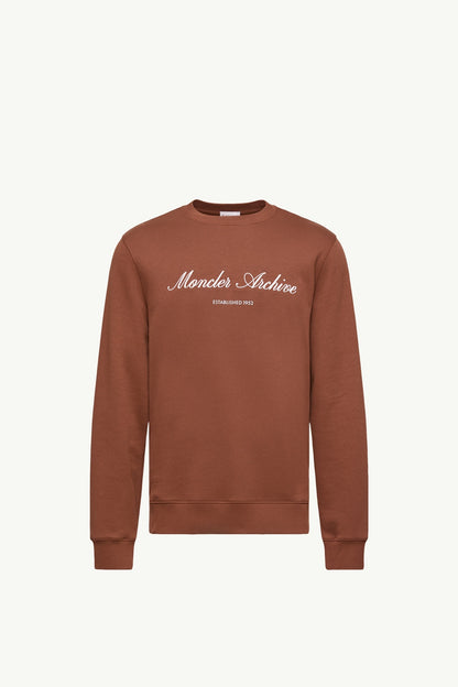 Moncler Cotton Blend Logo Sweatshirt Red Brown Red Brown