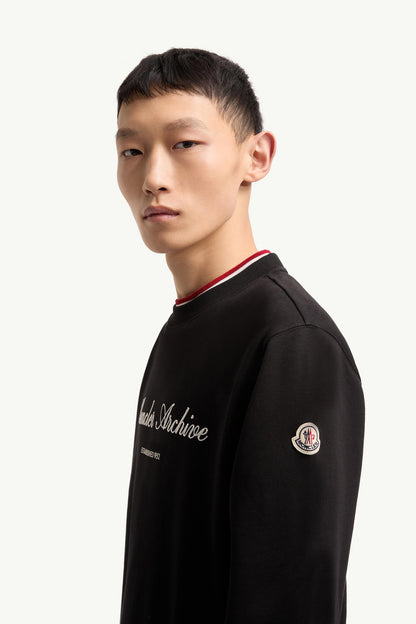 Moncler Cotton Blend Logo Sweatshirt Black Black