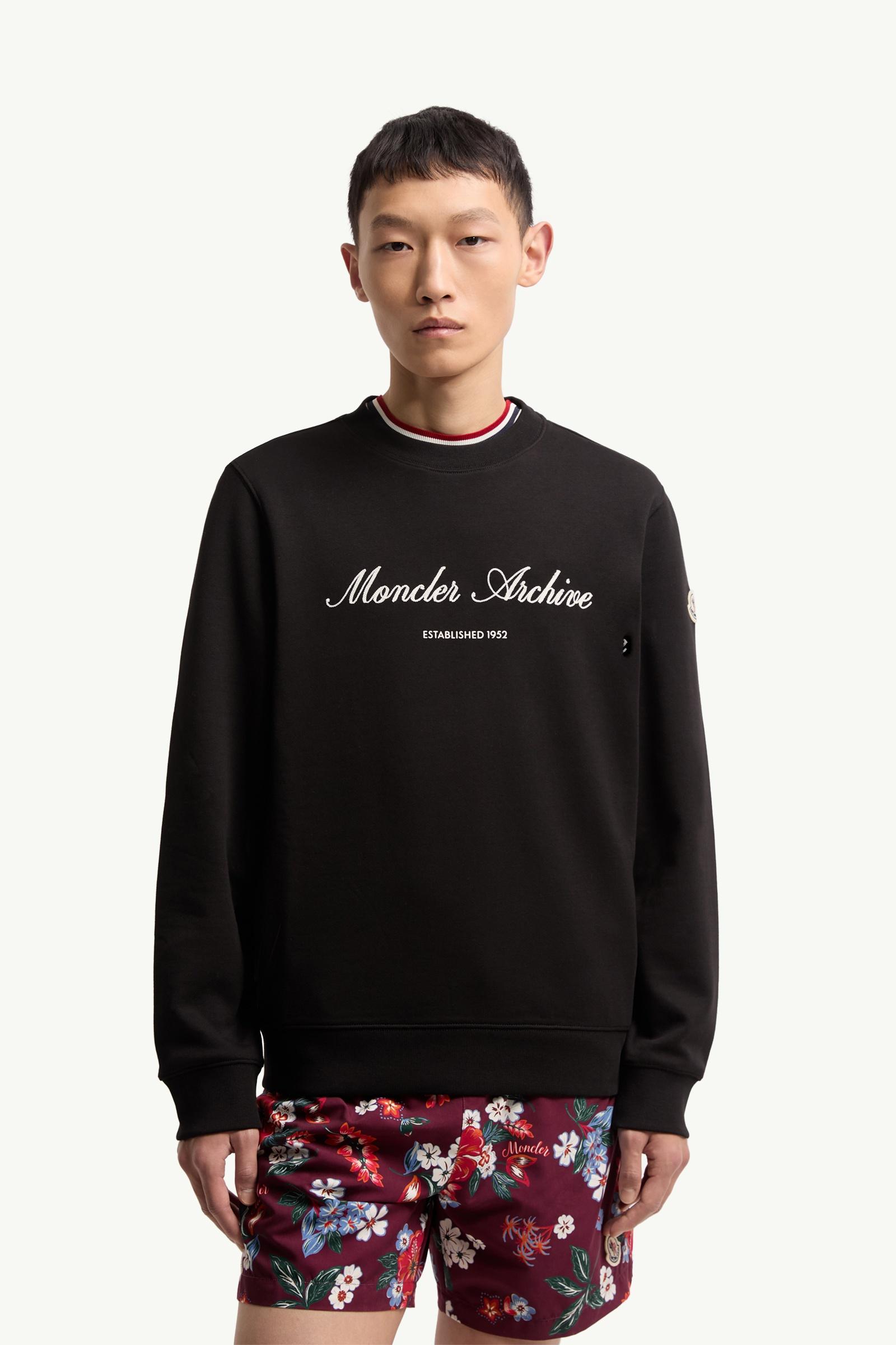 Moncler Cotton Blend Logo Sweatshirt Black Black