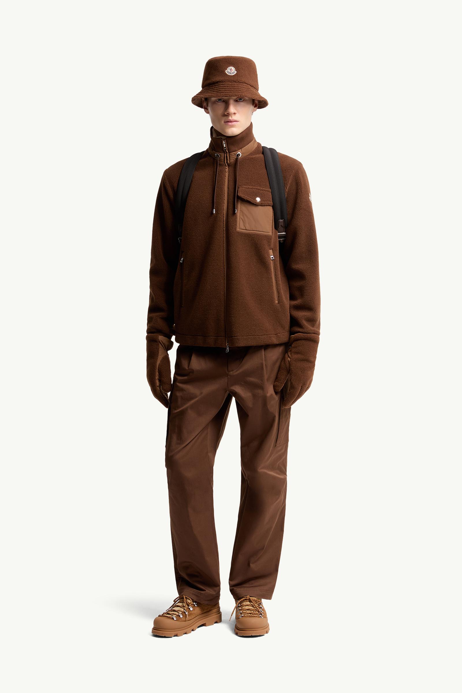 Moncler Padded Teddy Zip-Up Sweatshirt Brown Brown