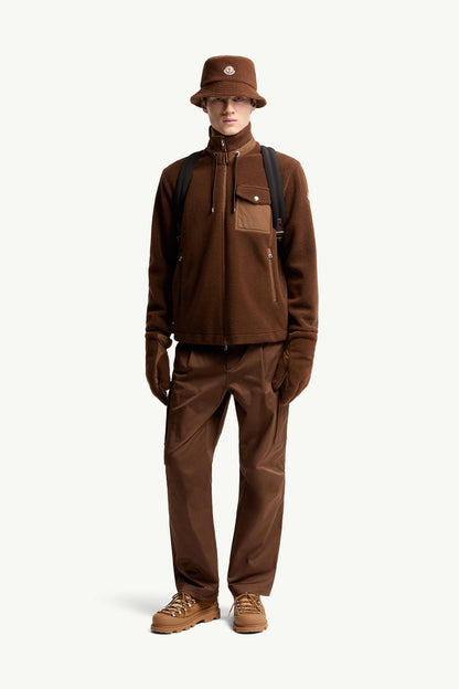 Moncler Padded Teddy Zip-Up Sweatshirt Brown Brown