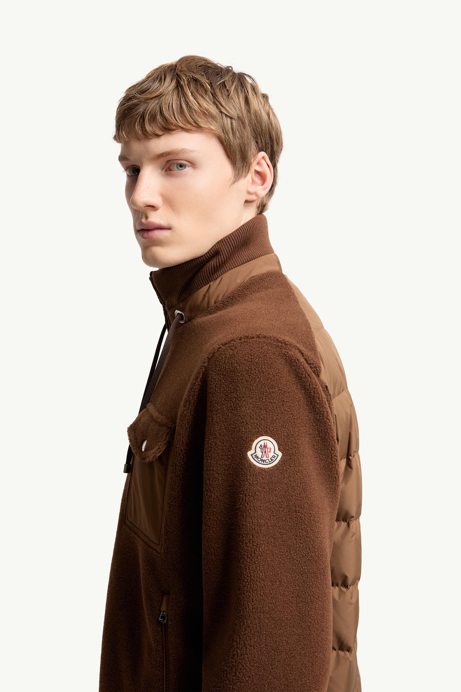 Moncler Padded Teddy Zip-Up Sweatshirt Brown Brown