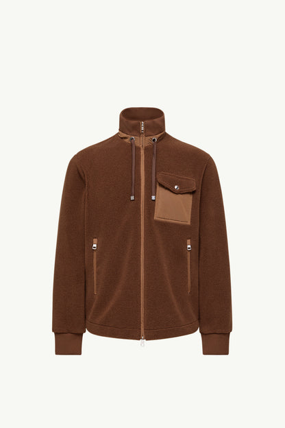 Moncler Padded Teddy Zip-Up Sweatshirt Brown Brown