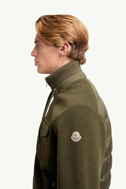 Moncler Padded Teddy Zip-Up Sweatshirt Olive Green Olive Green