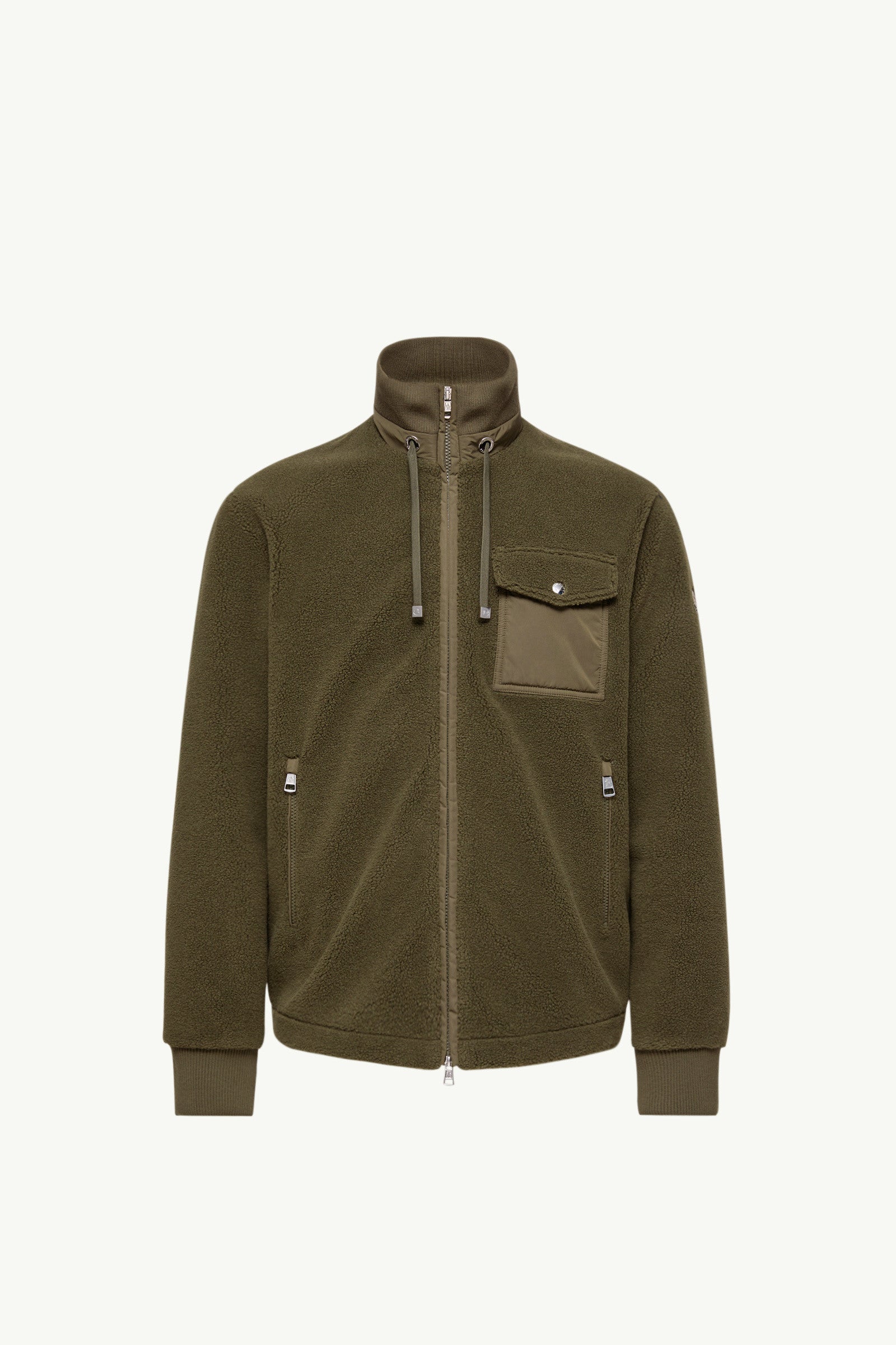 Moncler Padded Teddy Zip-Up Sweatshirt Olive Green Olive Green