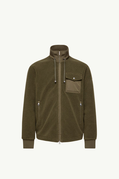 Moncler Padded Teddy Zip-Up Sweatshirt Olive Green Olive Green
