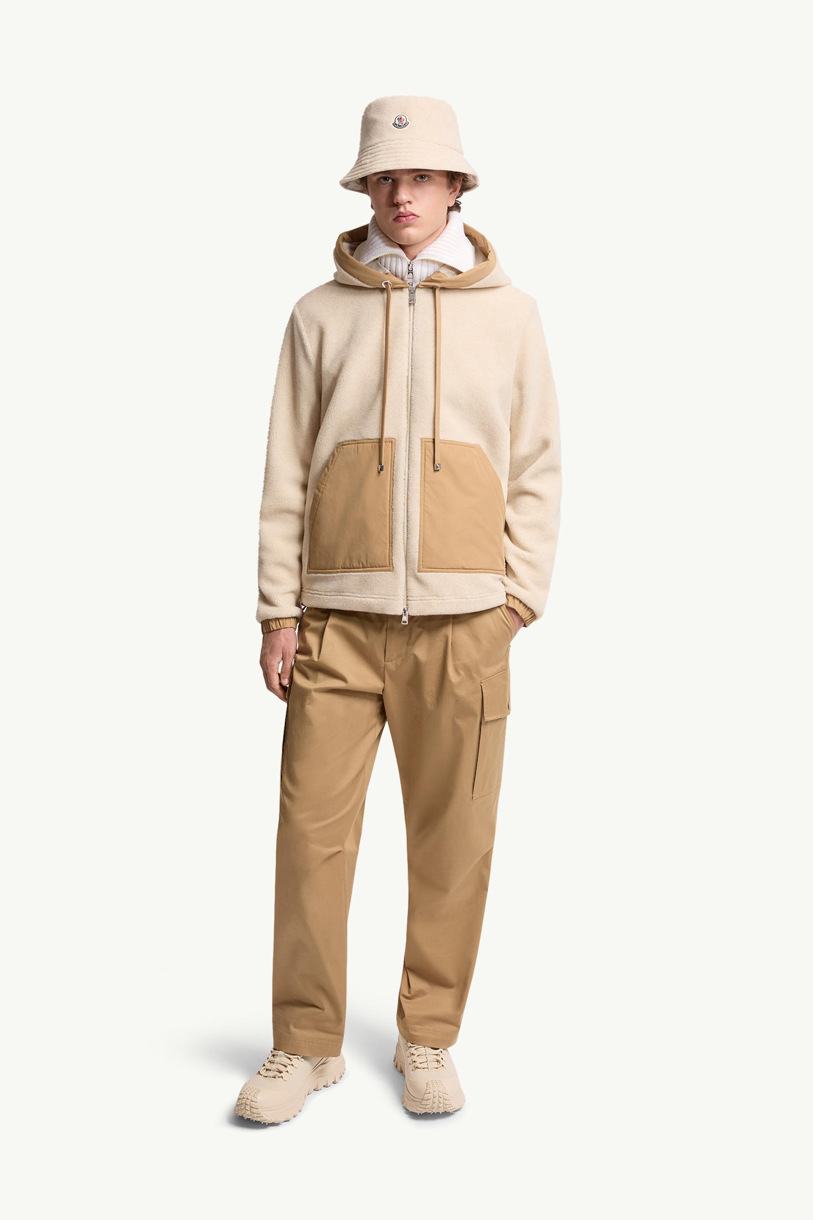 Moncler Teddy Zip-Up Hoodie Light Beige Light Beige