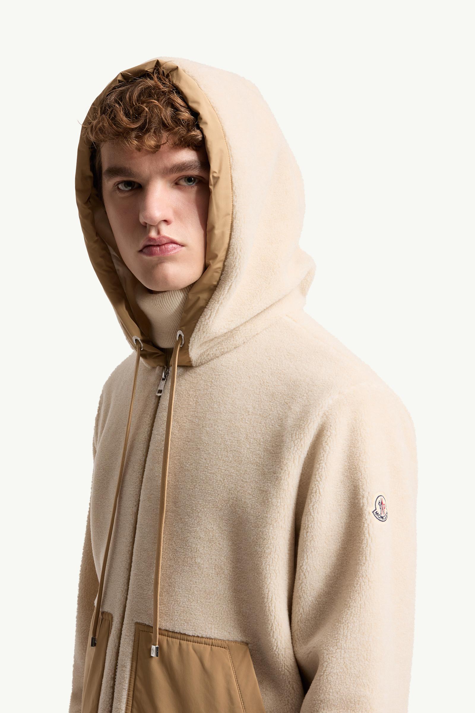 Moncler Teddy Zip-Up Hoodie Light Beige Light Beige