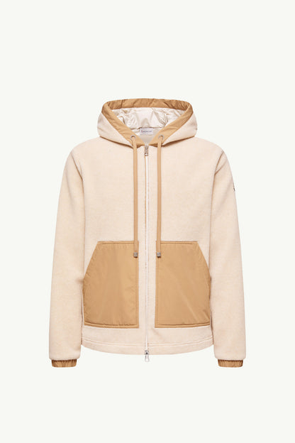 Moncler Teddy Zip-Up Hoodie Light Beige Light Beige