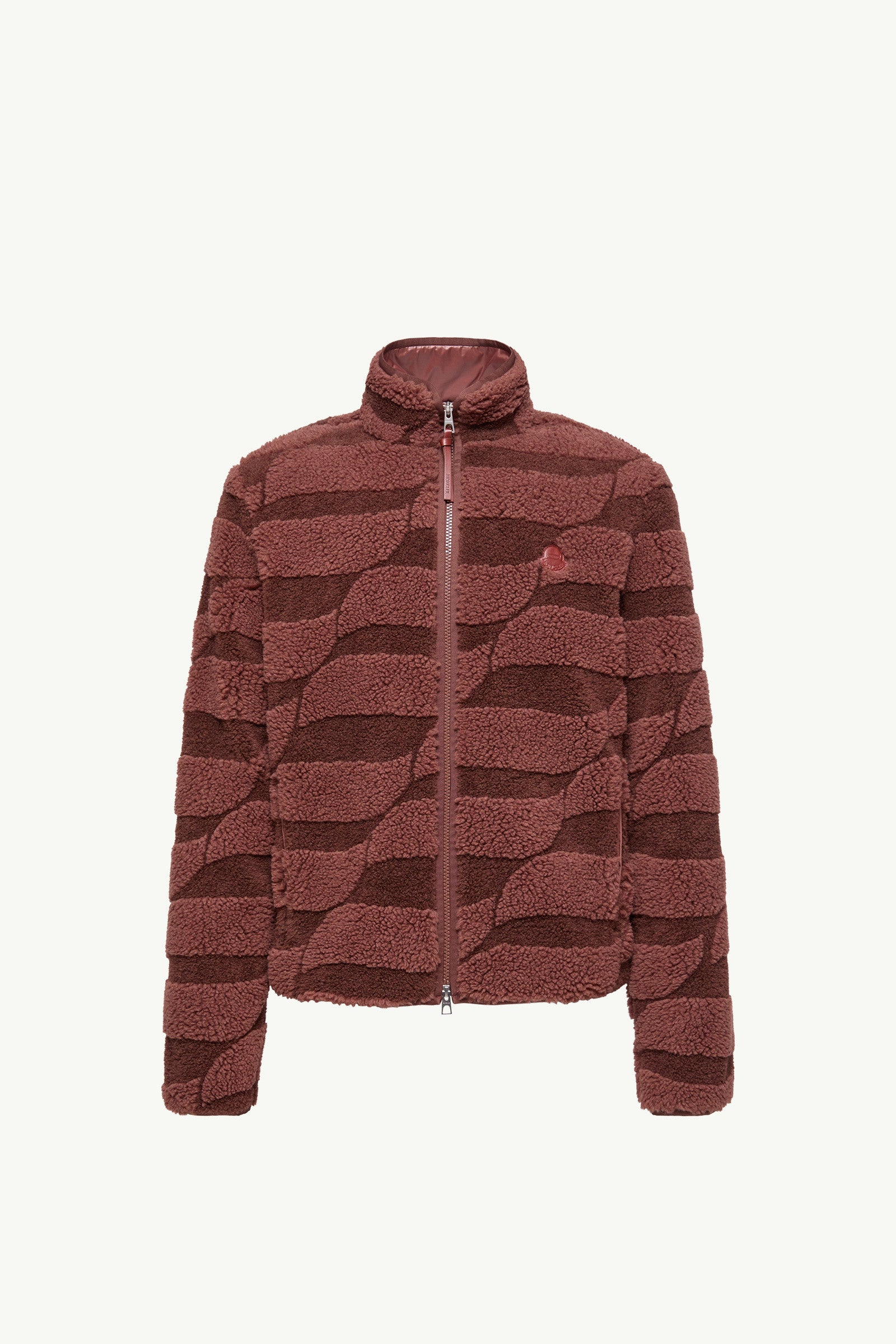 Moncler Teddy Jacquard Zip-Up Sweatshirt Brown Brown