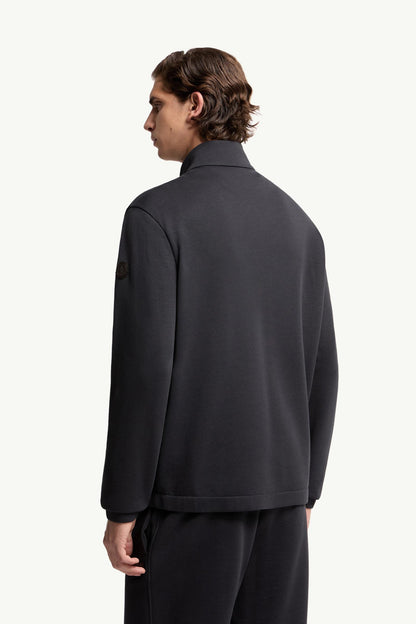 Moncler Cotton Blend Zip-Up Sweatshirt Dark Blue Dark Blue