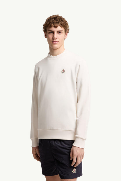 Moncler Logo Patch Cotton Sweatshirt White White