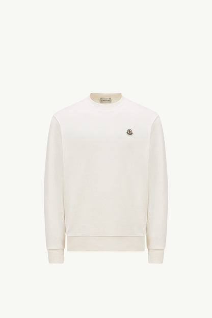 Moncler Logo Patch Cotton Sweatshirt White White