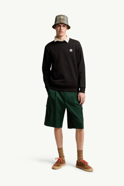 Moncler Logo Patch Cotton Sweatshirt Black Black
