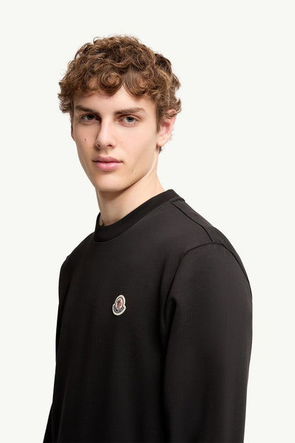 Moncler Logo Patch Cotton Sweatshirt Black Black