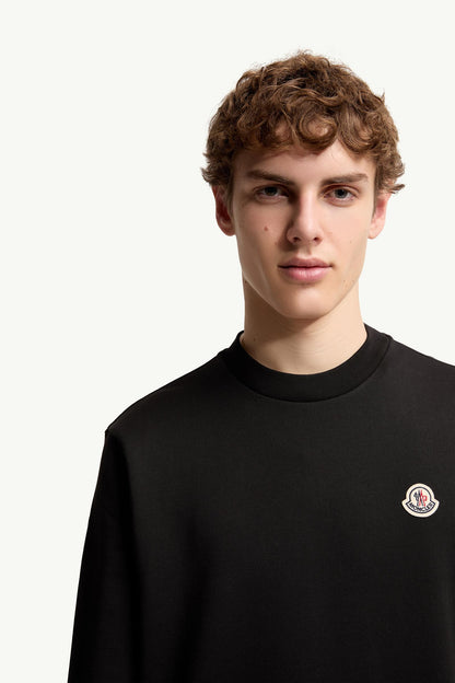 Moncler Logo Patch Cotton Sweatshirt Black Black