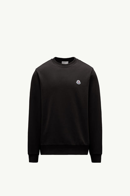 Moncler Logo Patch Cotton Sweatshirt Black Black