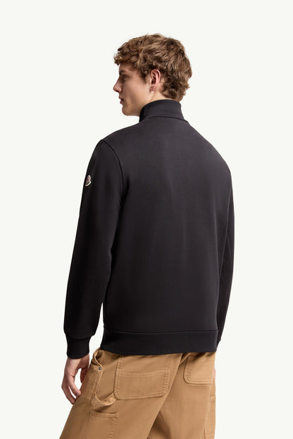 Moncler Tricolor-Trimmed Cotton Zip-Up Sweatshirt Night Blue Night Blue