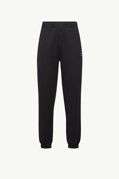 Moncler Logo Cotton Fleece Sweatpants Black Black