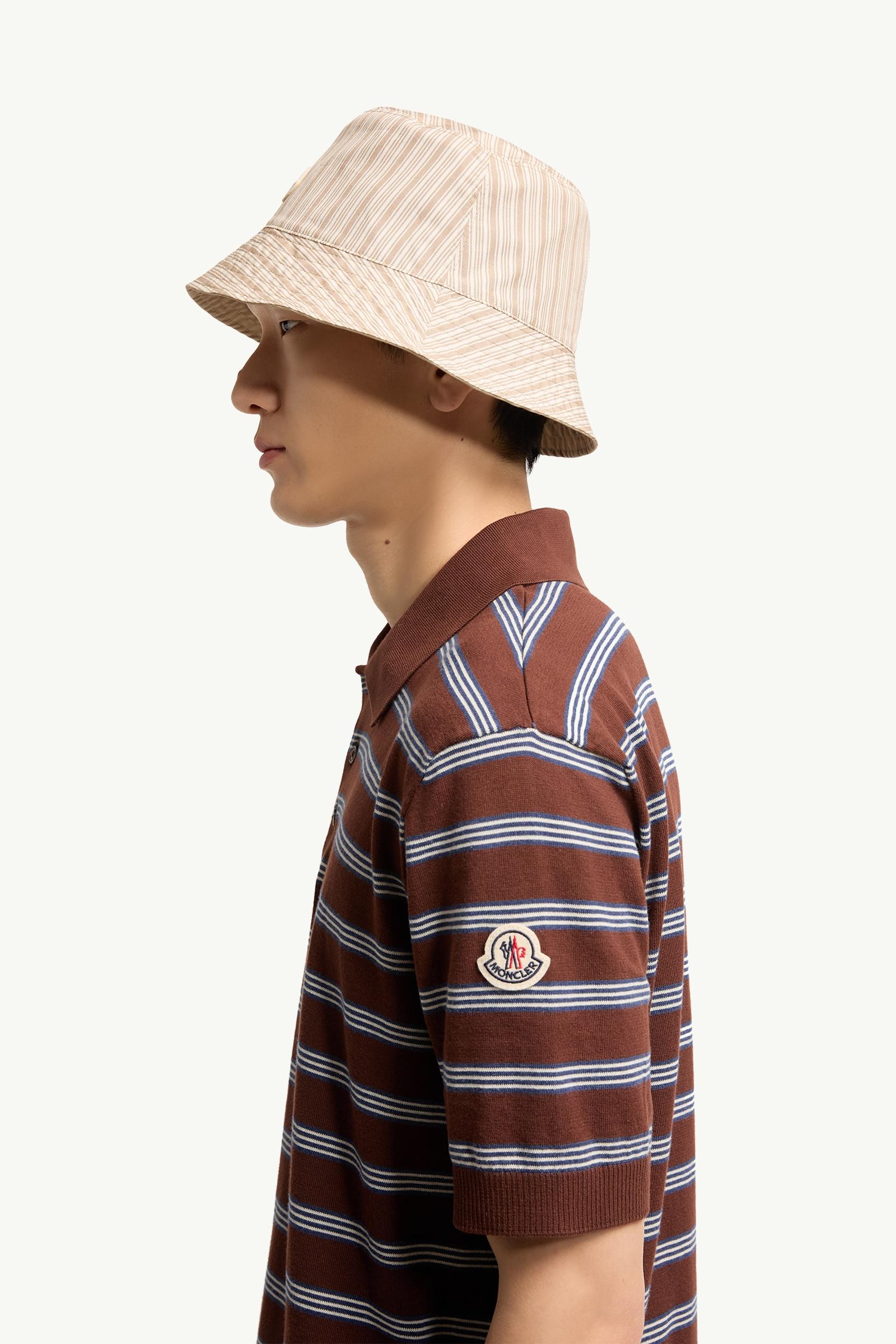 Moncler Striped Cotton Polo Shirt Blue & Brown Blue & Brown