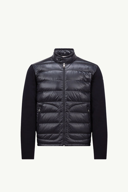 Moncler Padded Wool Zip-Up Cardigan Blue Blue