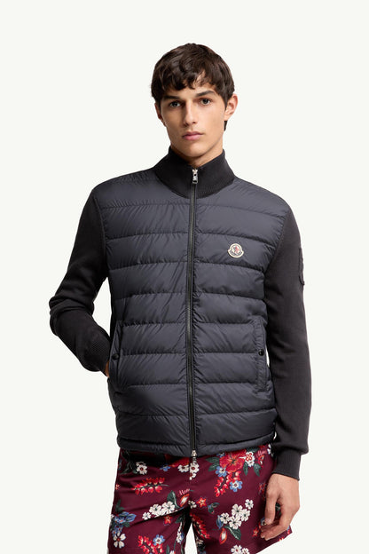 Moncler Padded Zip-Up Cotton Cardigan Dark Blue Dark Blue