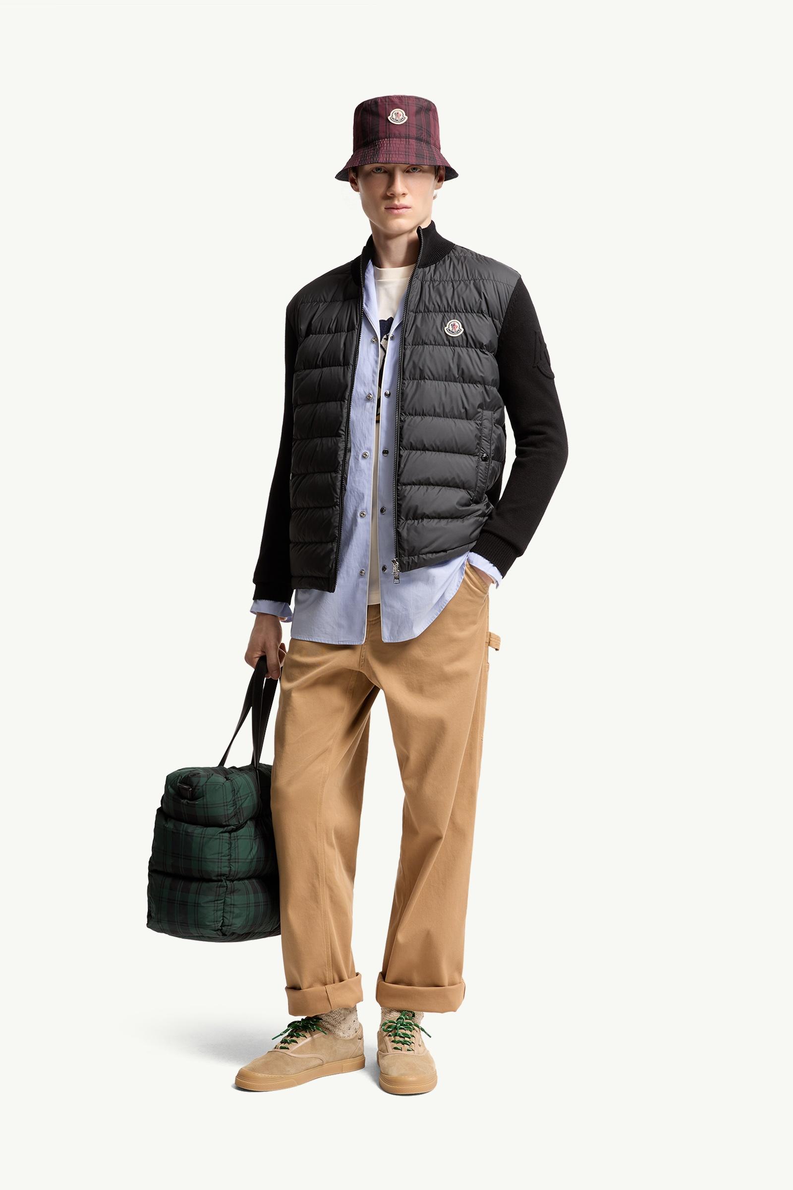 Moncler Padded Zip-Up Cotton Cardigan Black Black