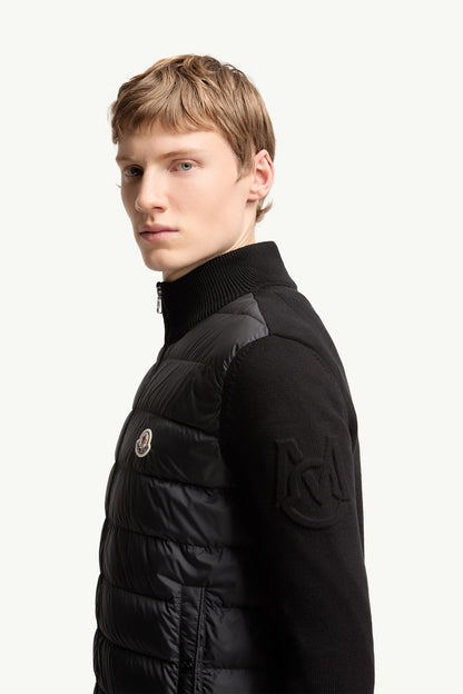 Moncler Padded Zip-Up Cotton Cardigan Black Black