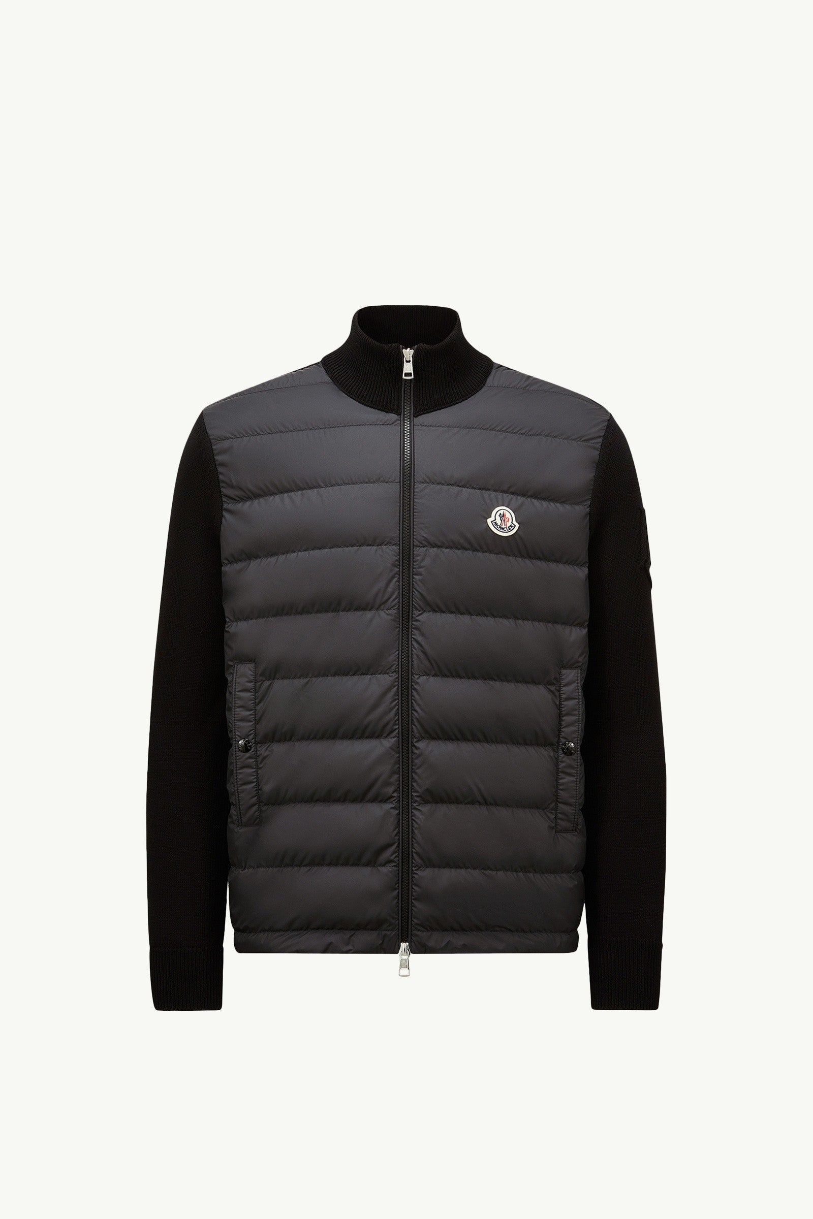 Moncler Padded Zip-Up Cotton Cardigan Black Black