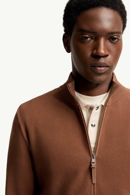 Moncler Cotton Zip-Up Cardigan Light Brown Light Brown