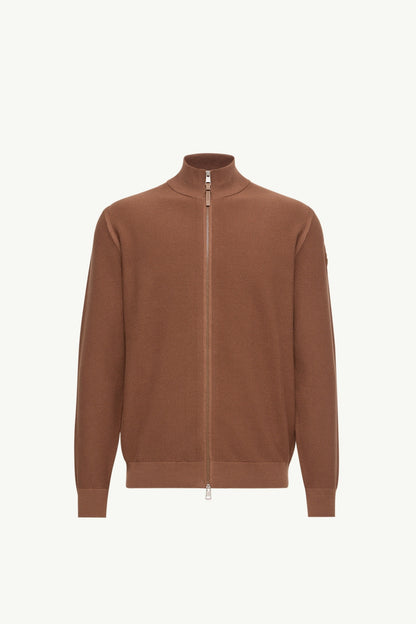 Moncler Cotton Zip-Up Cardigan Light Brown Light Brown