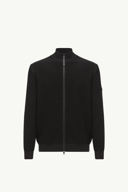 Moncler Cotton Zip-Up Cardigan Black Black