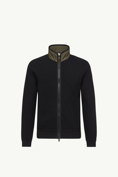 Moncler Zip-Up Cotton Cardigan Black Black