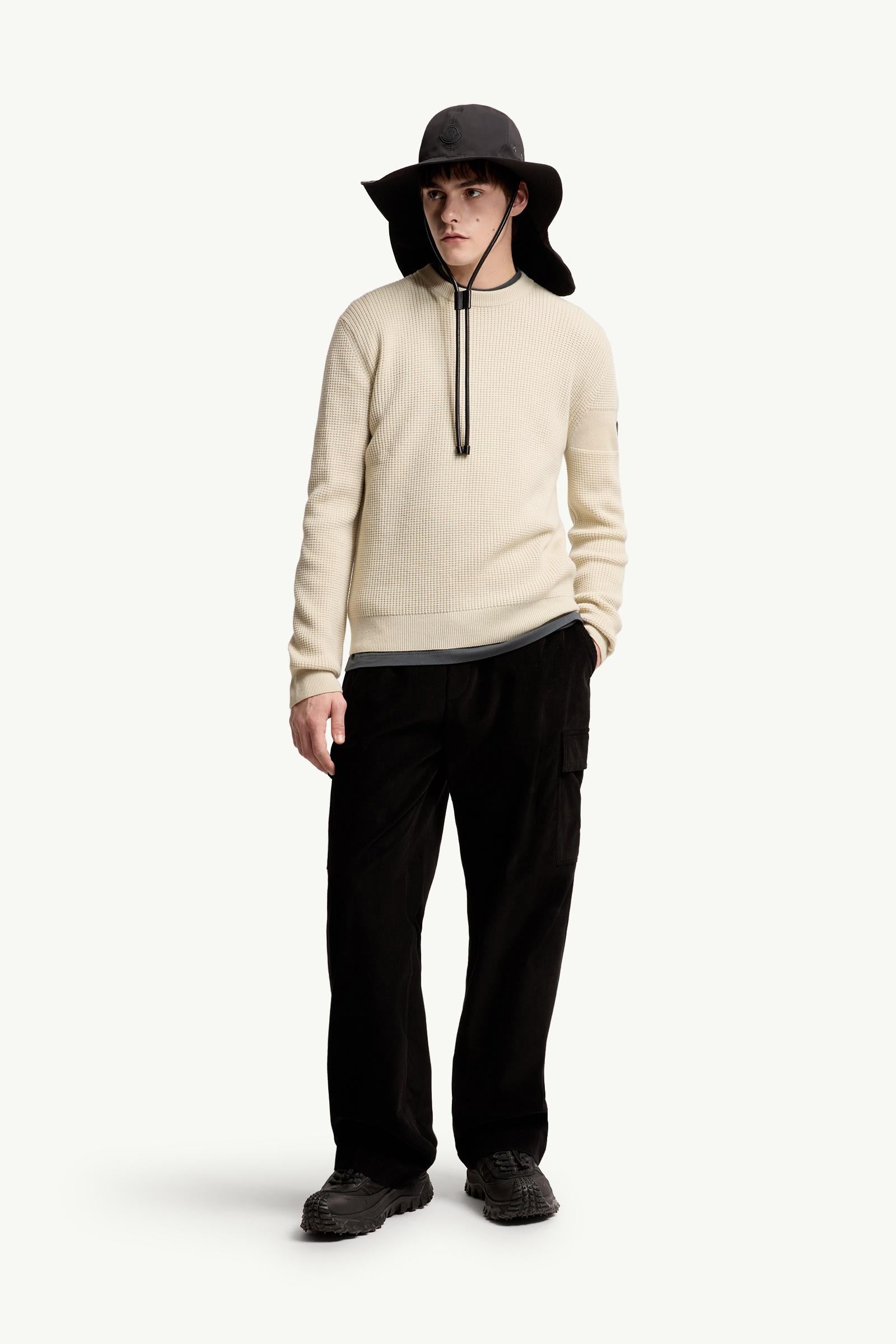 Moncler Logo Wool Sweater Light Beige Light Beige