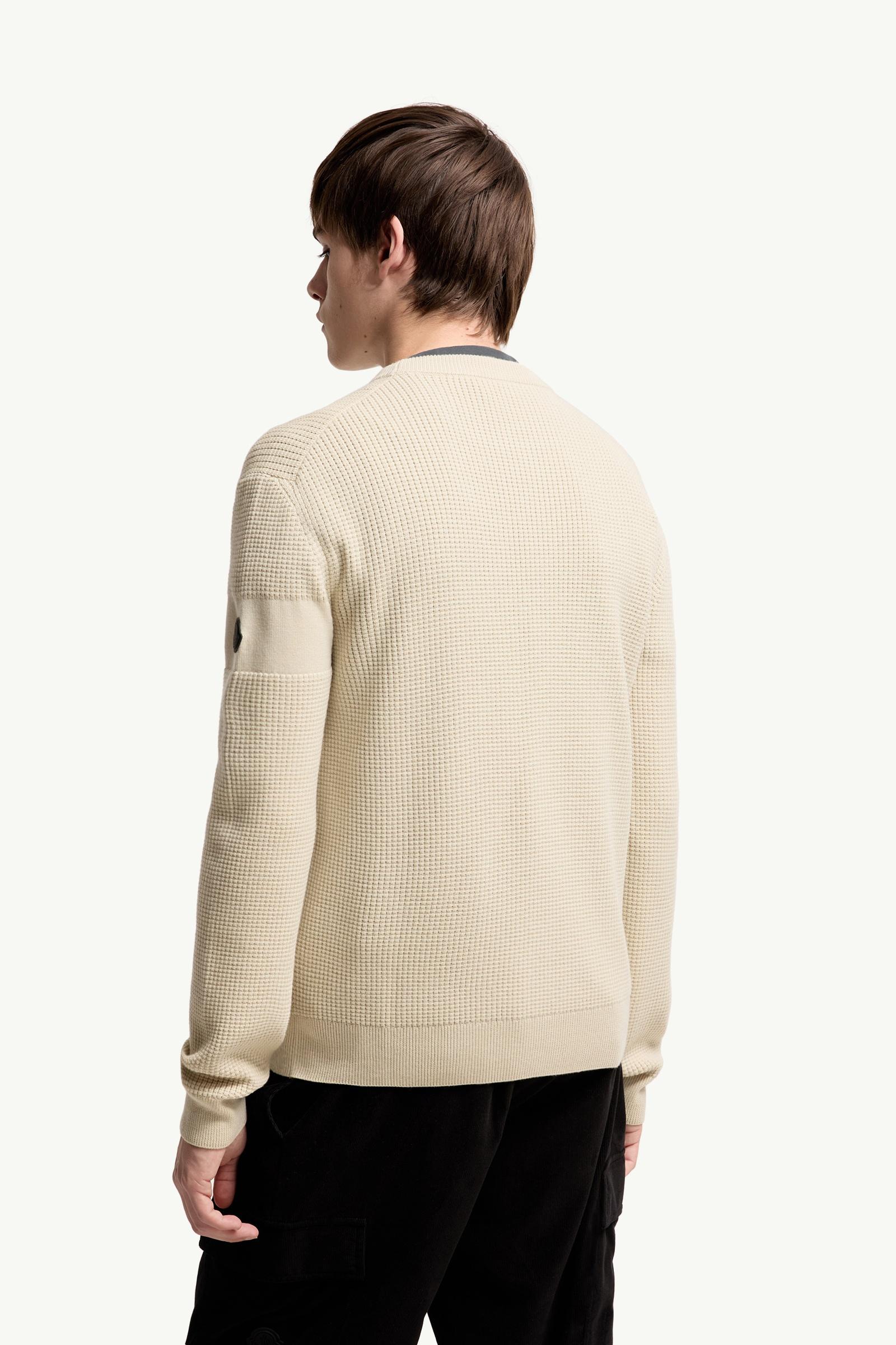 Moncler Logo Wool Sweater Light Beige Light Beige