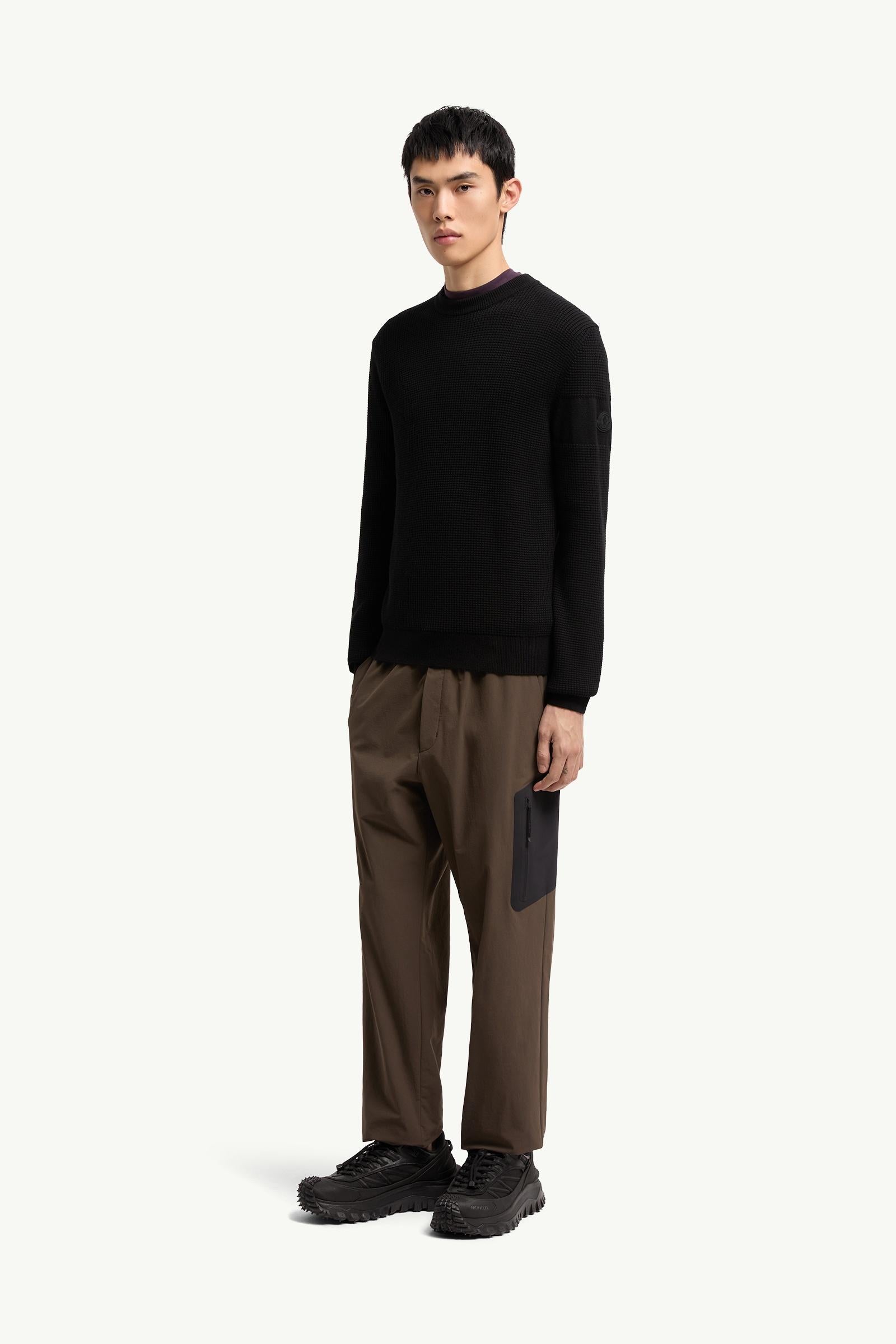 Moncler Logo Wool Sweater Black Black