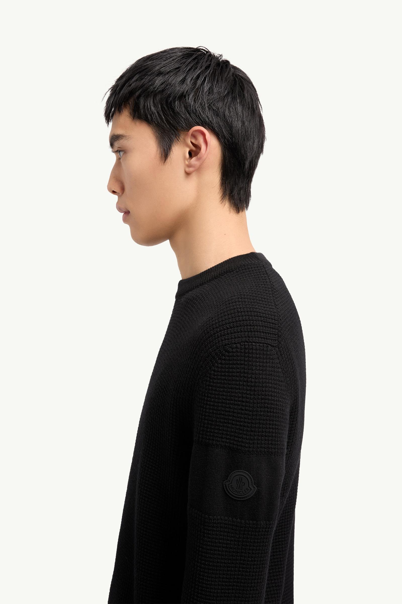 Moncler Logo Wool Sweater Black Black