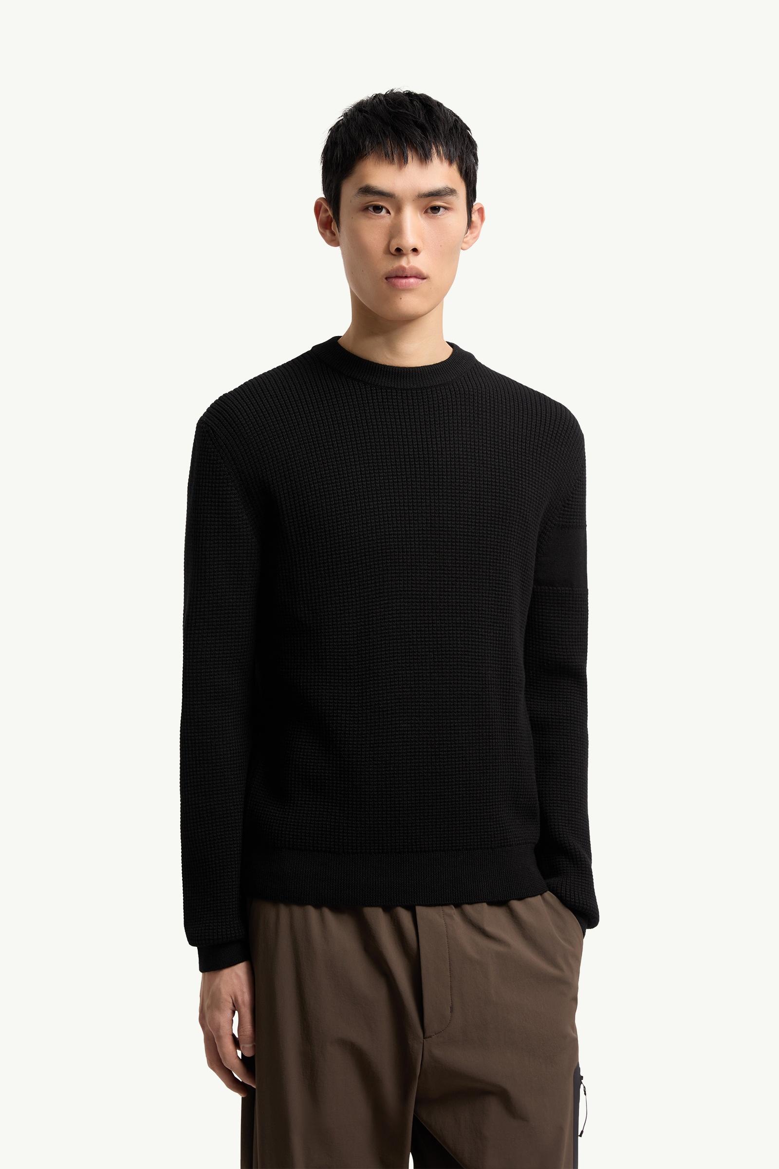 Moncler Logo Wool Sweater Black Black