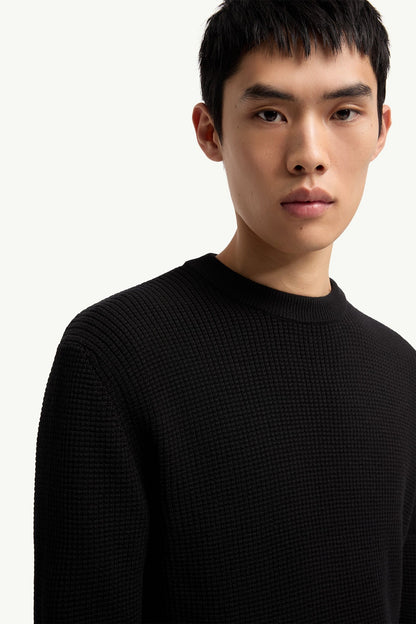 Moncler Logo Wool Sweater Black Black