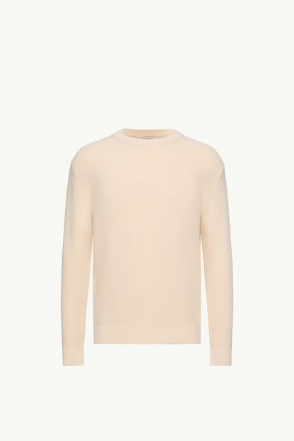 Moncler Leather Logo Wool Sweater Ochre Yellow Ochre Yellow