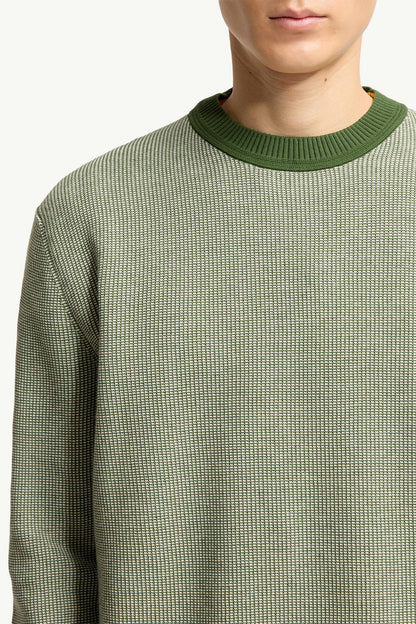 Moncler Leather Logo Cotton Sweater Dark Green Dark Green