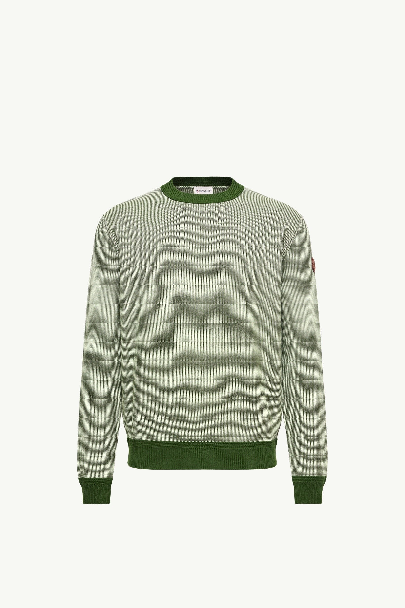 Moncler Leather Logo Cotton Sweater Dark Green Dark Green