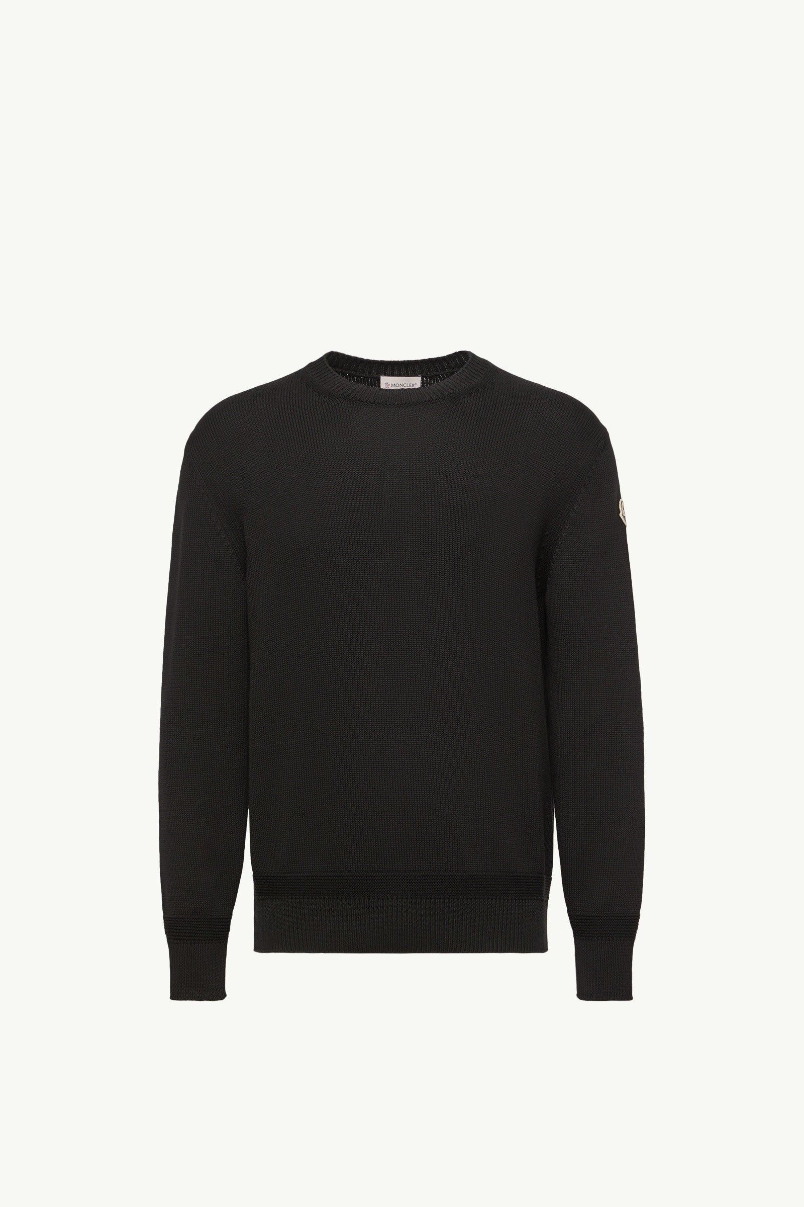 Moncler Logo Patch Cotton Sweater Black Black