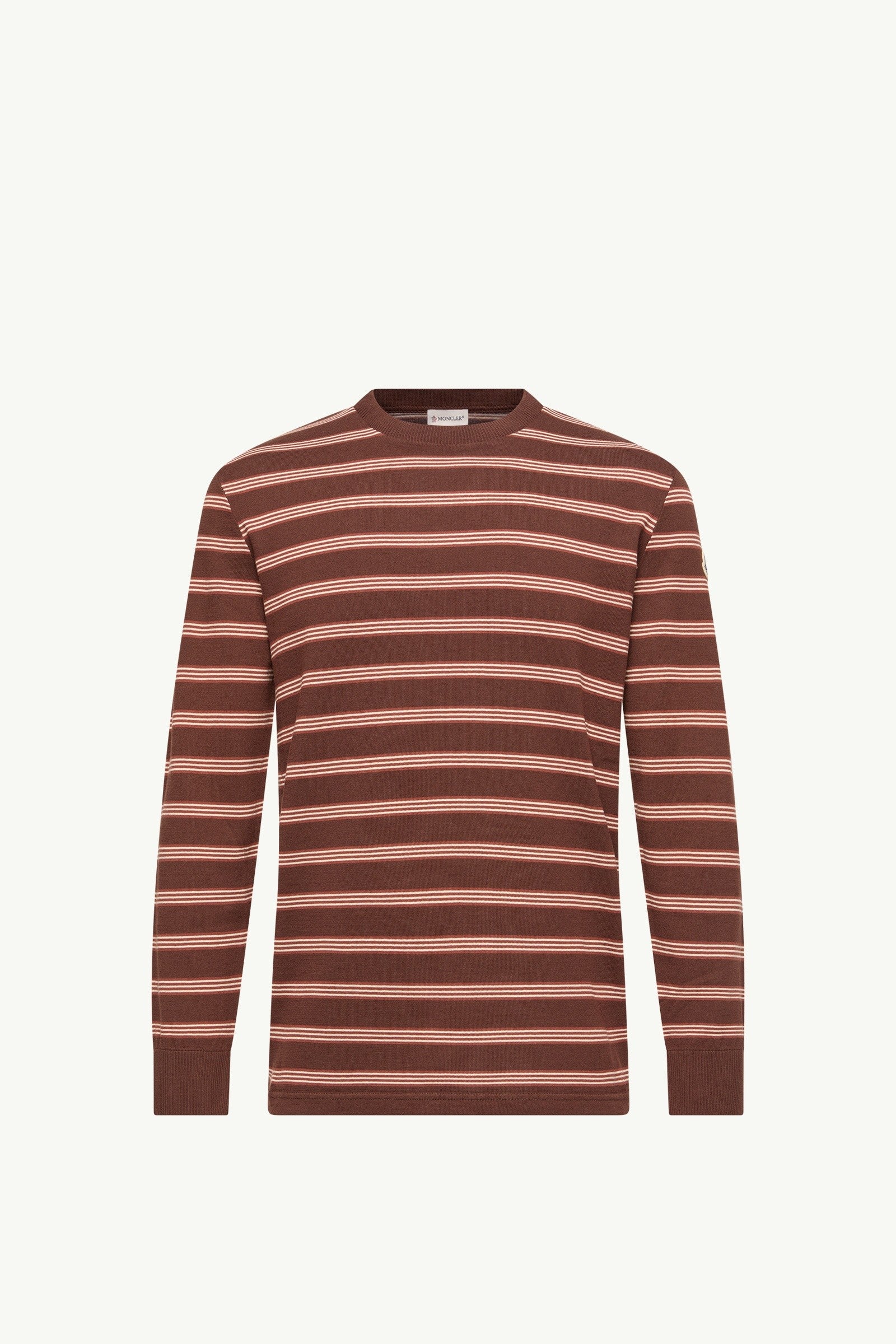 Moncler Striped Cotton Sweatshirt Brown & Pink Brown & Pink