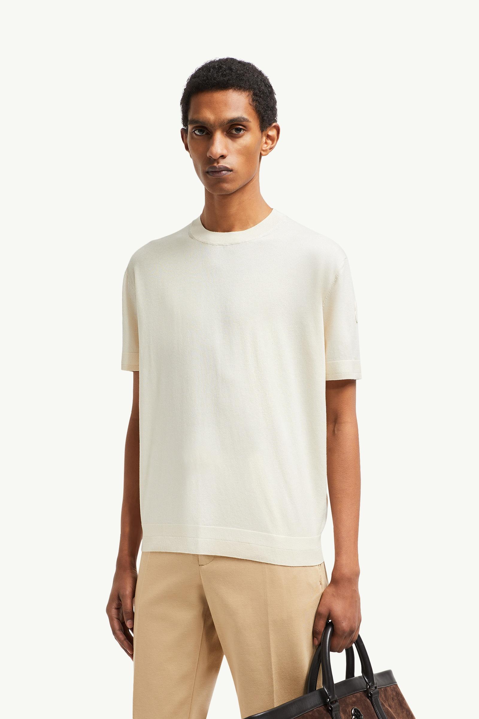 Moncler Silk & Cotton T-Shirt White White